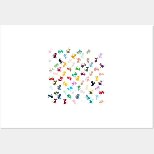 Color Cat Pattern Wall Art by Pixel4Art